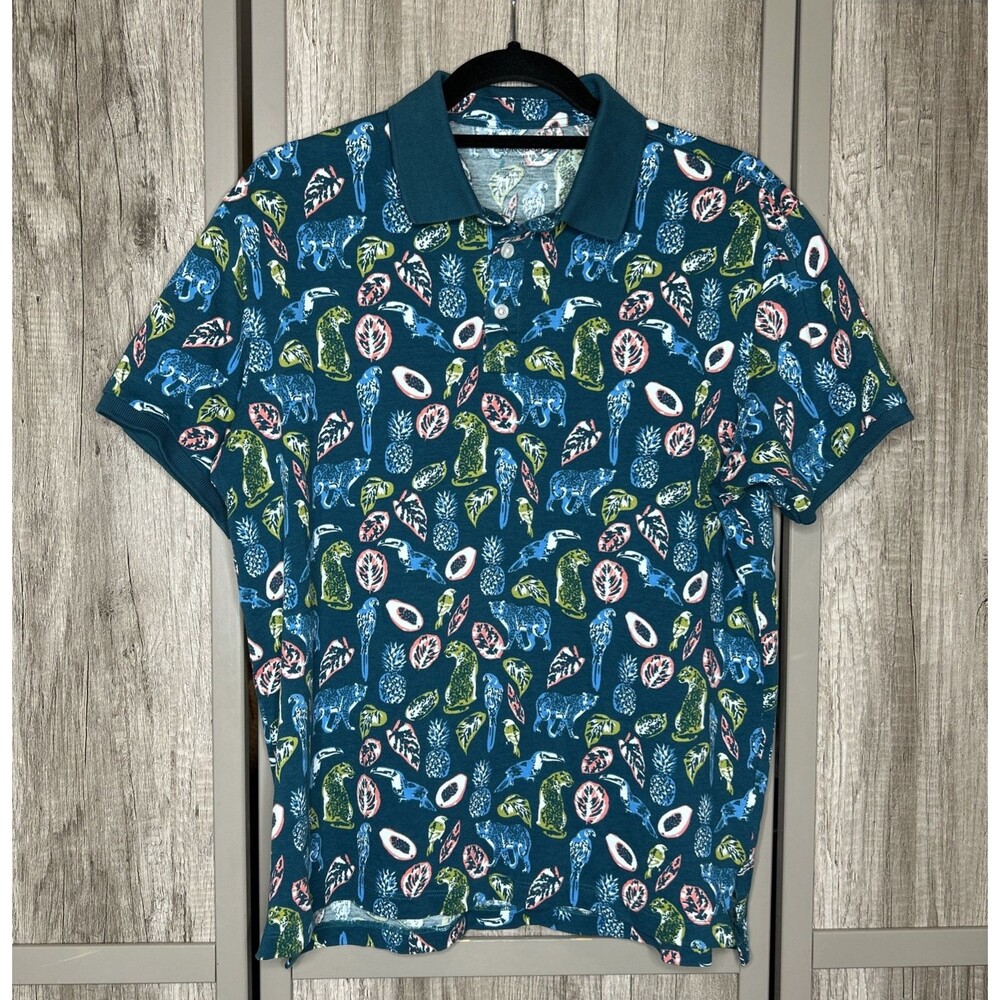 Bonobos Polo Shirt Tropical Wild Animals Short Sleeves Preppy